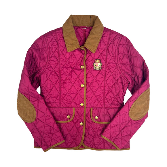 Barbour Kids Quilted Jacket - Pink and Brown - Picture 1 of 6